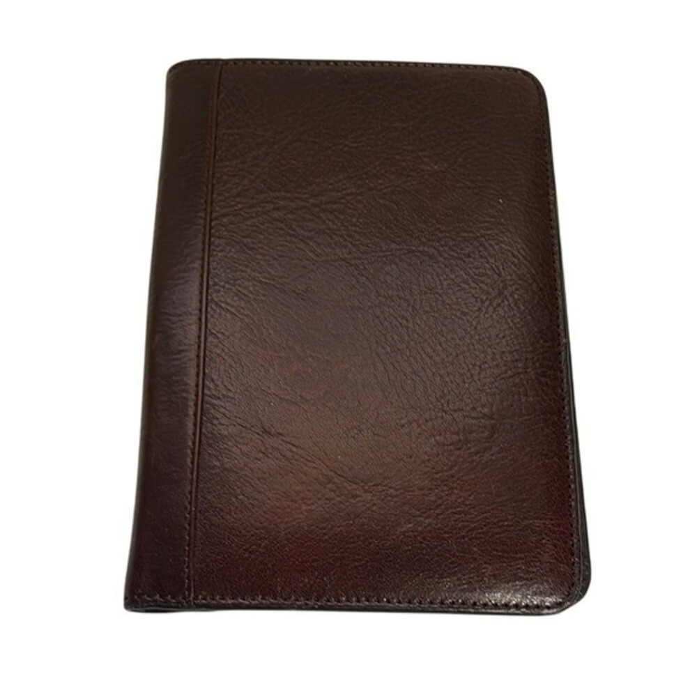 Attache Leather Jr. Legal Pad Portfolio Brown Notepad Holder Organizer